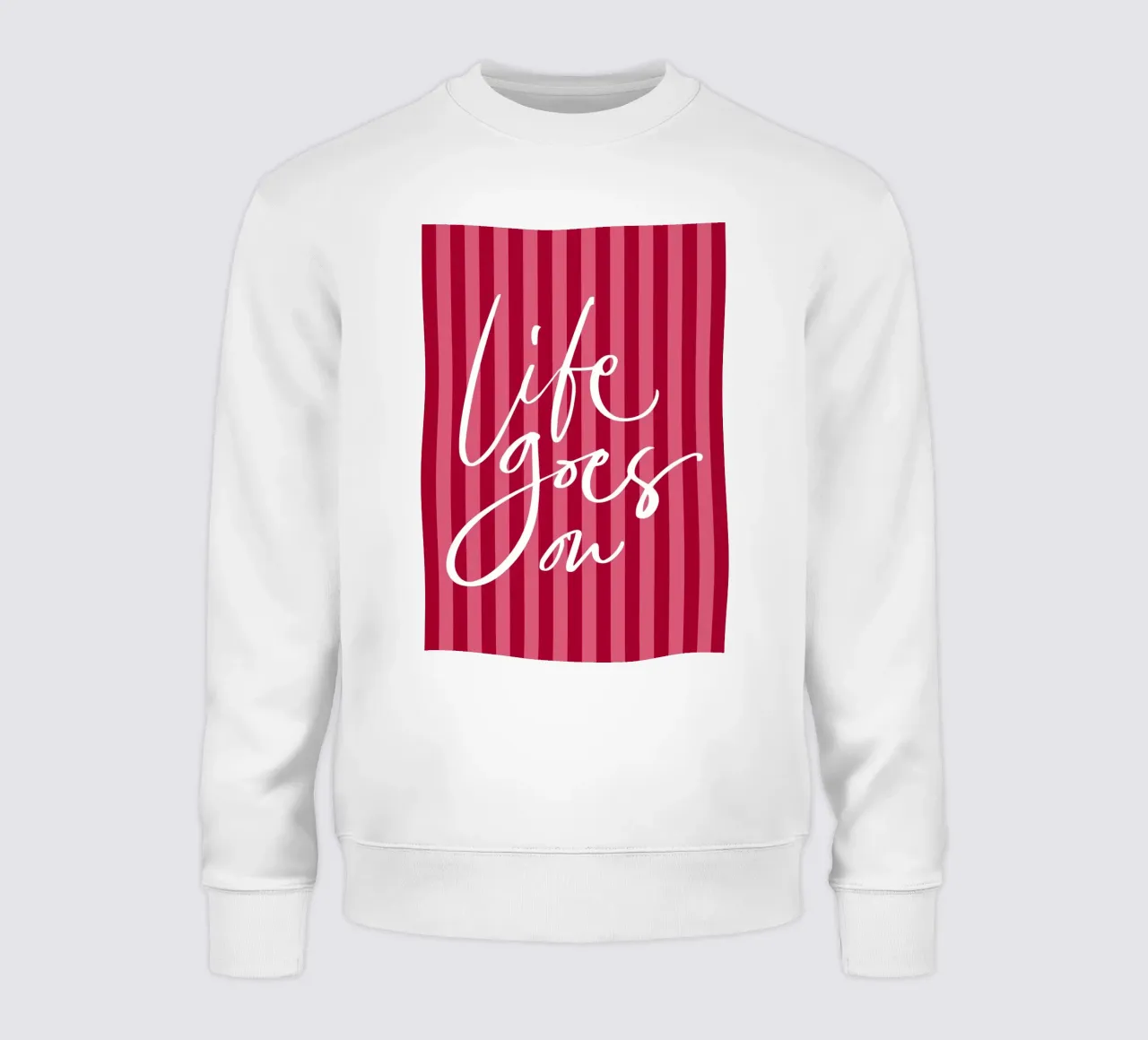 Citazione positiva con design a strisce rosa e rosse felpa da The Art Club