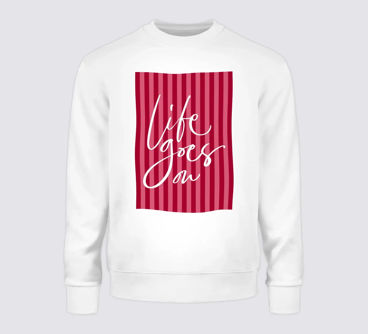 Citazione positiva con design a strisce rosa e rosse felpa da The Art Club