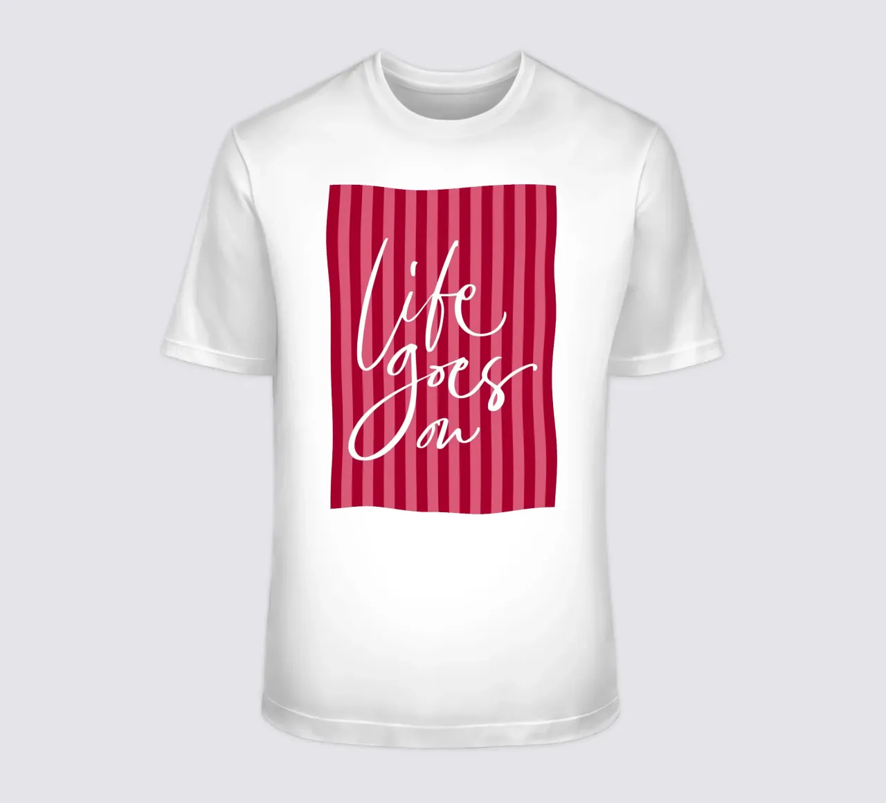 Citazione positiva con design a strisce rosa e rosse t-shirt da The Art Club