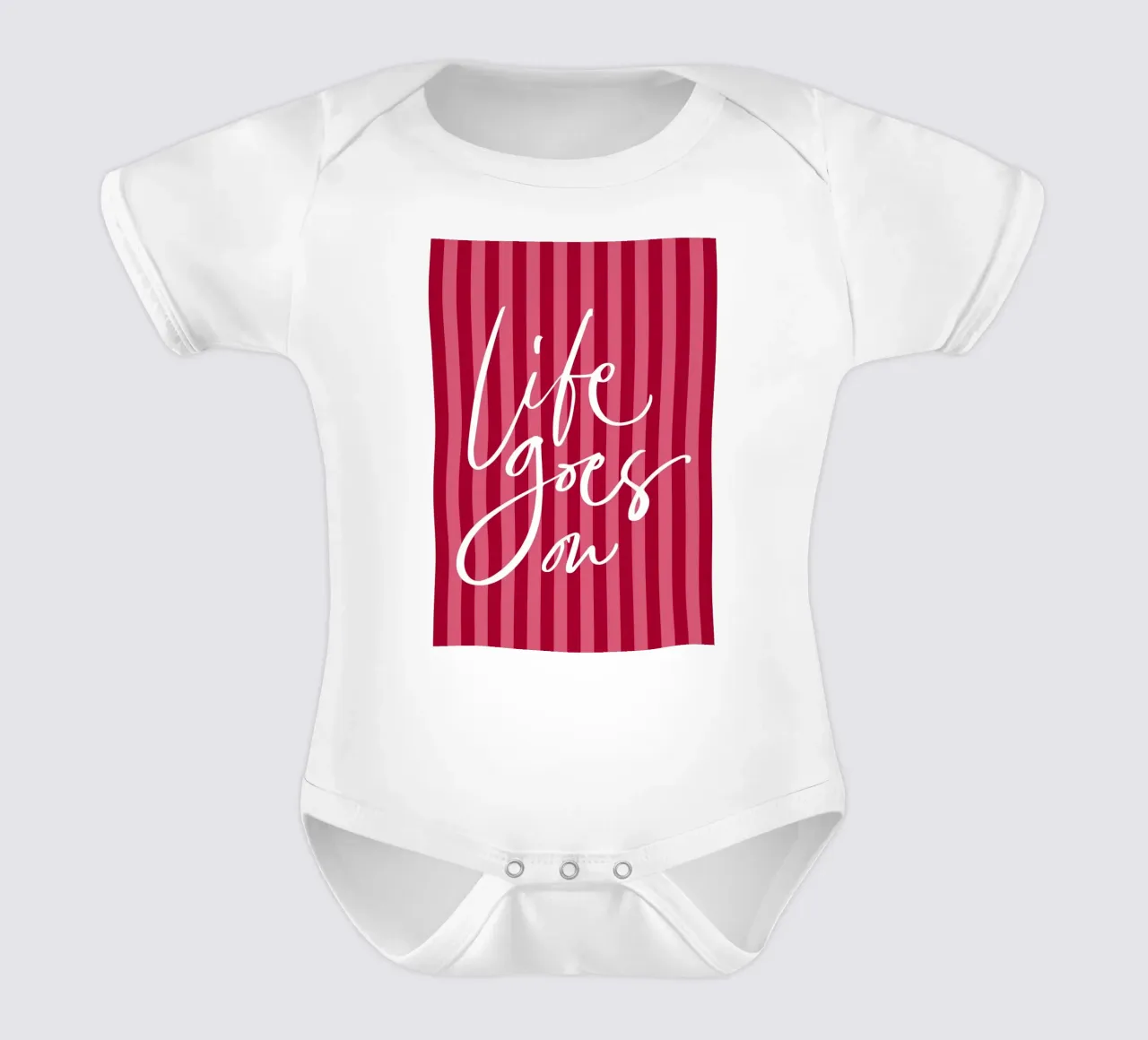 Citazione positiva con design a strisce rosa e rosse body neonato maniche corte da The Art Club