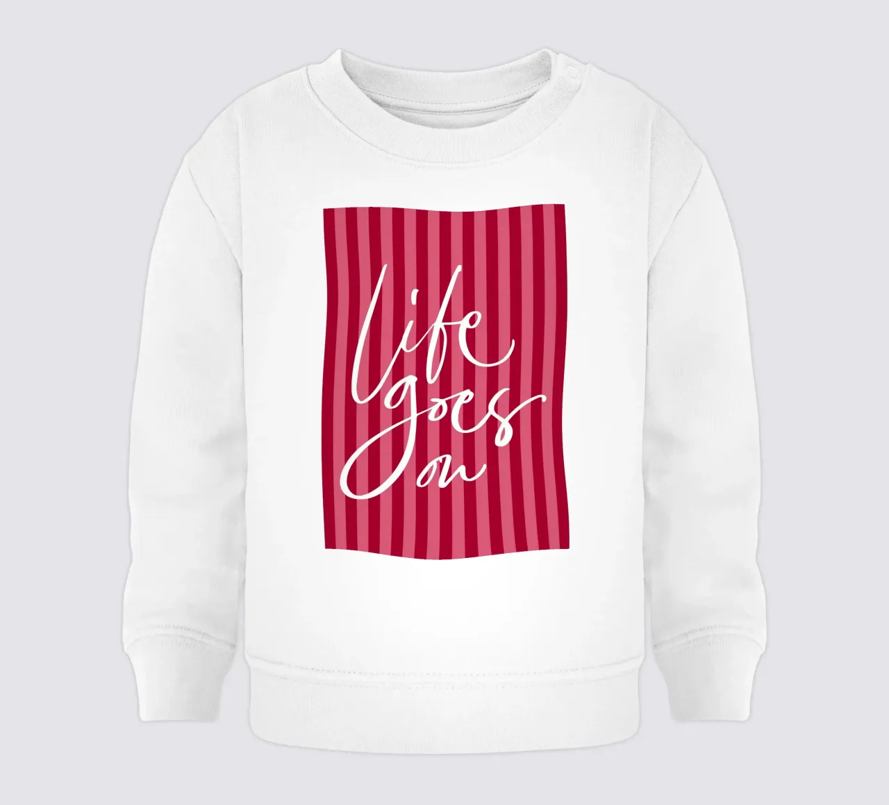 Citazione positiva con design a strisce rosa e rosse felpa neonato da The Art Club