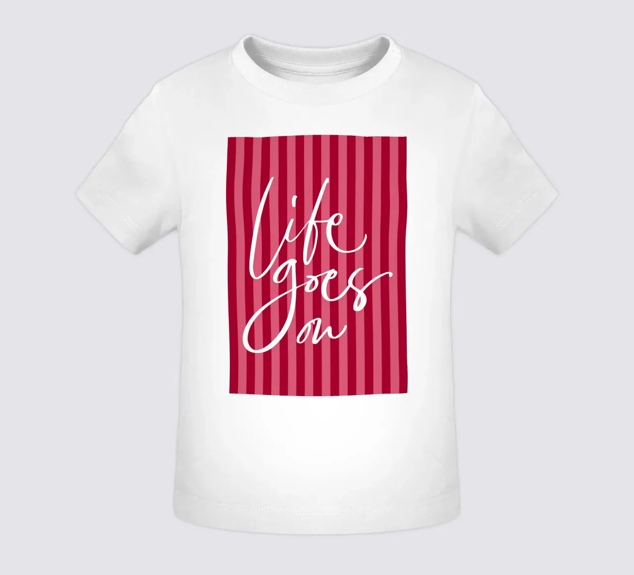 Citazione positiva con design a strisce rosa e rosse maglietta neonato da The Art Club