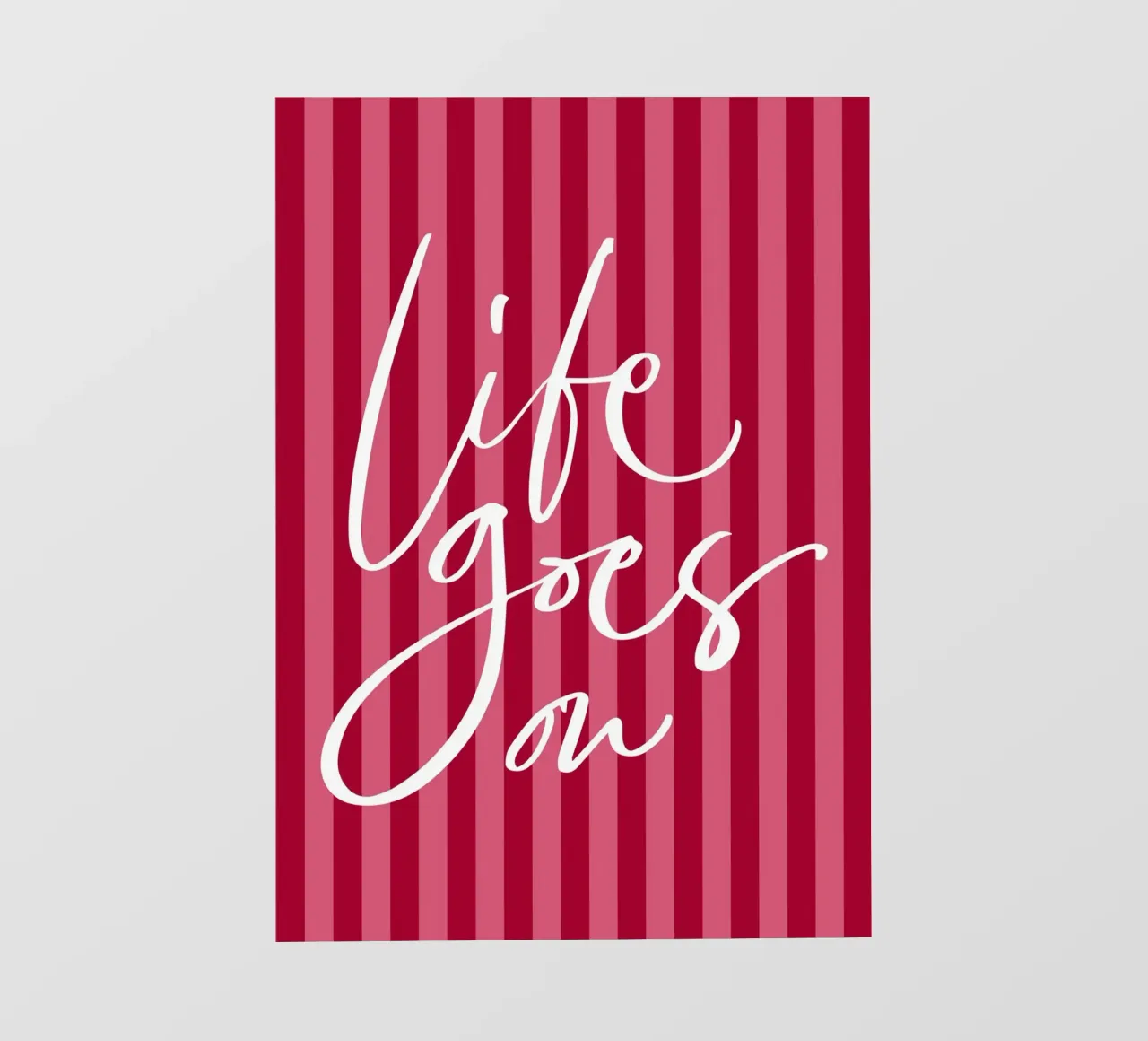 Citazione positiva con design a strisce rosa e rosse pellicola backlit da The Art Club