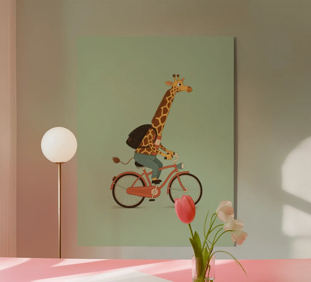 cycling giraffe plexiglass da knowledge
