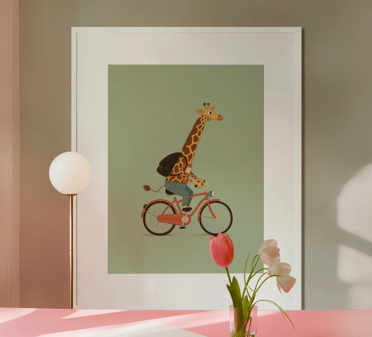 cycling giraffe poster da knowledge