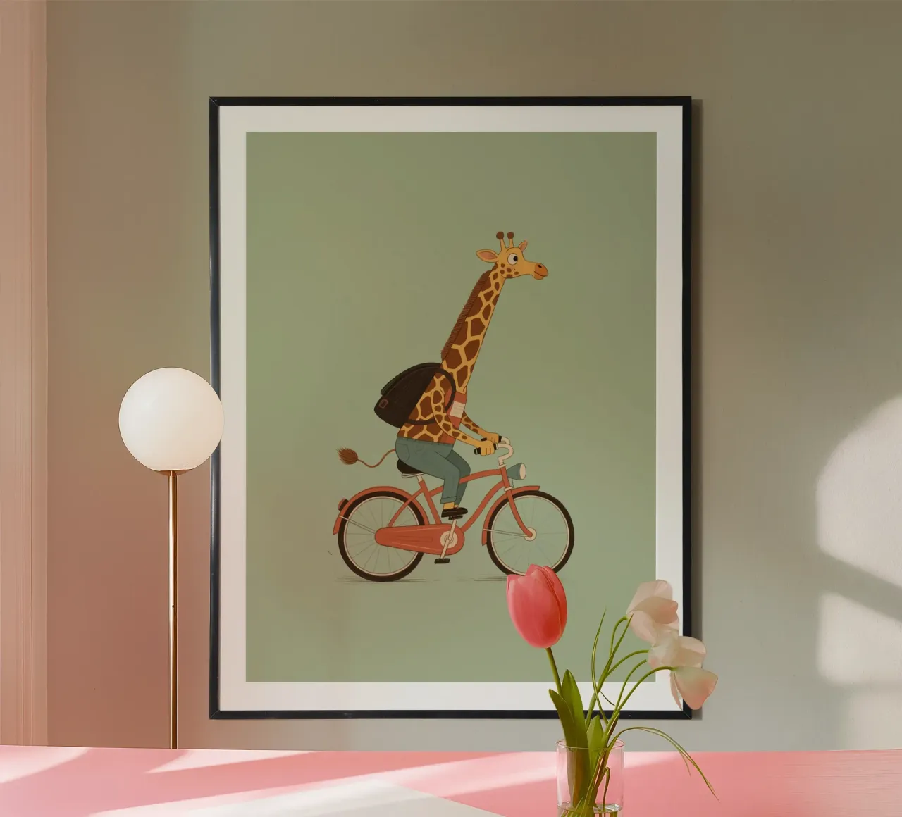 cycling giraffe poster da knowledge