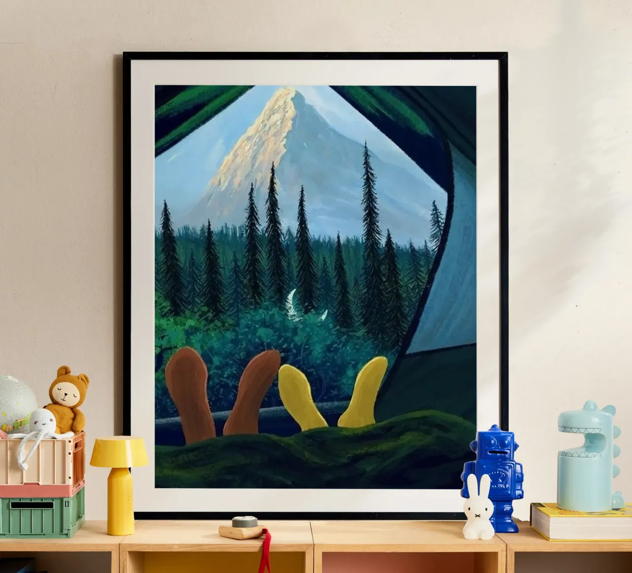 camping in peace nature poster con telaio in alluminio da mardaven