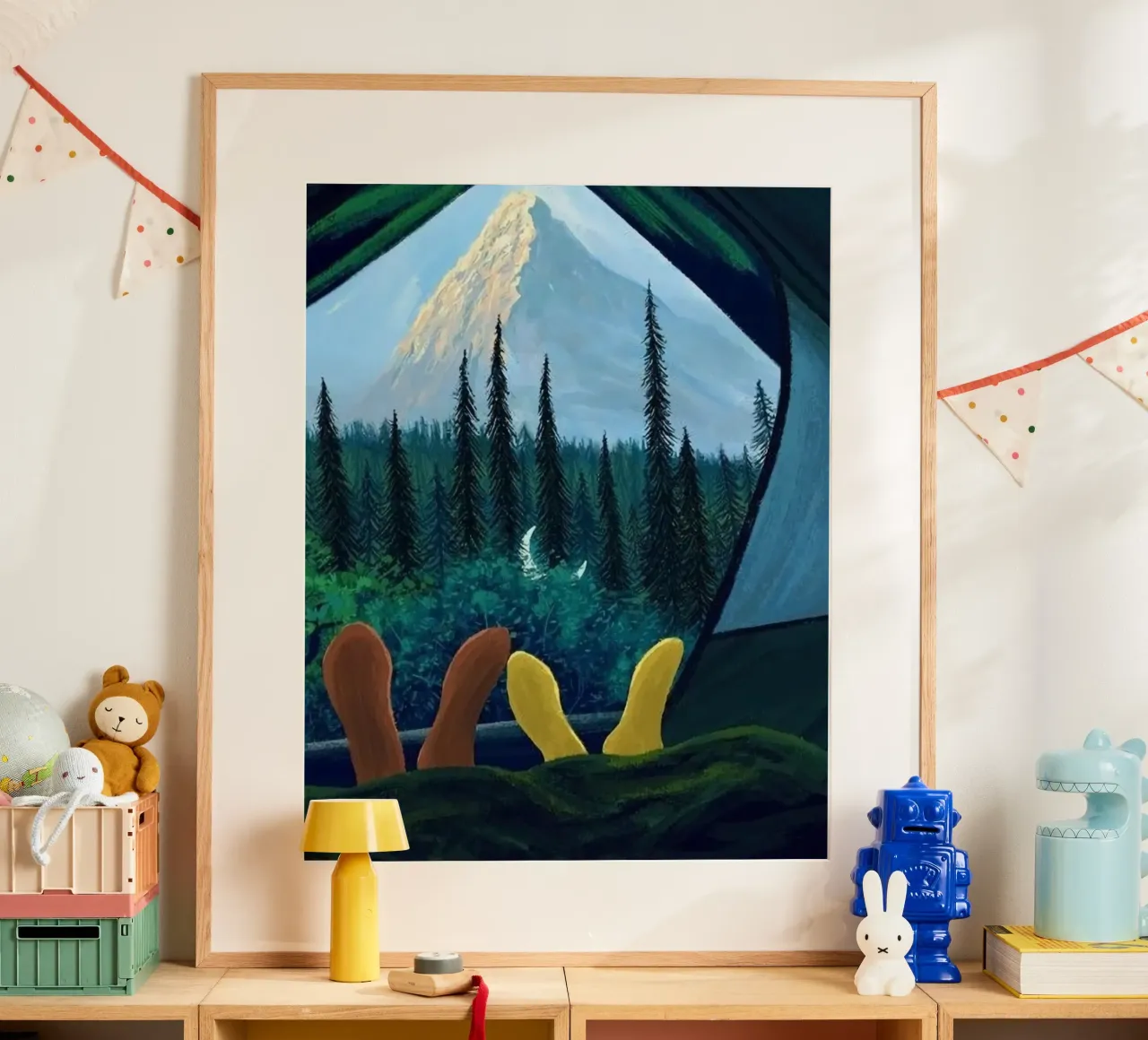 camping in peace nature poster con telaio in alluminio da mardaven