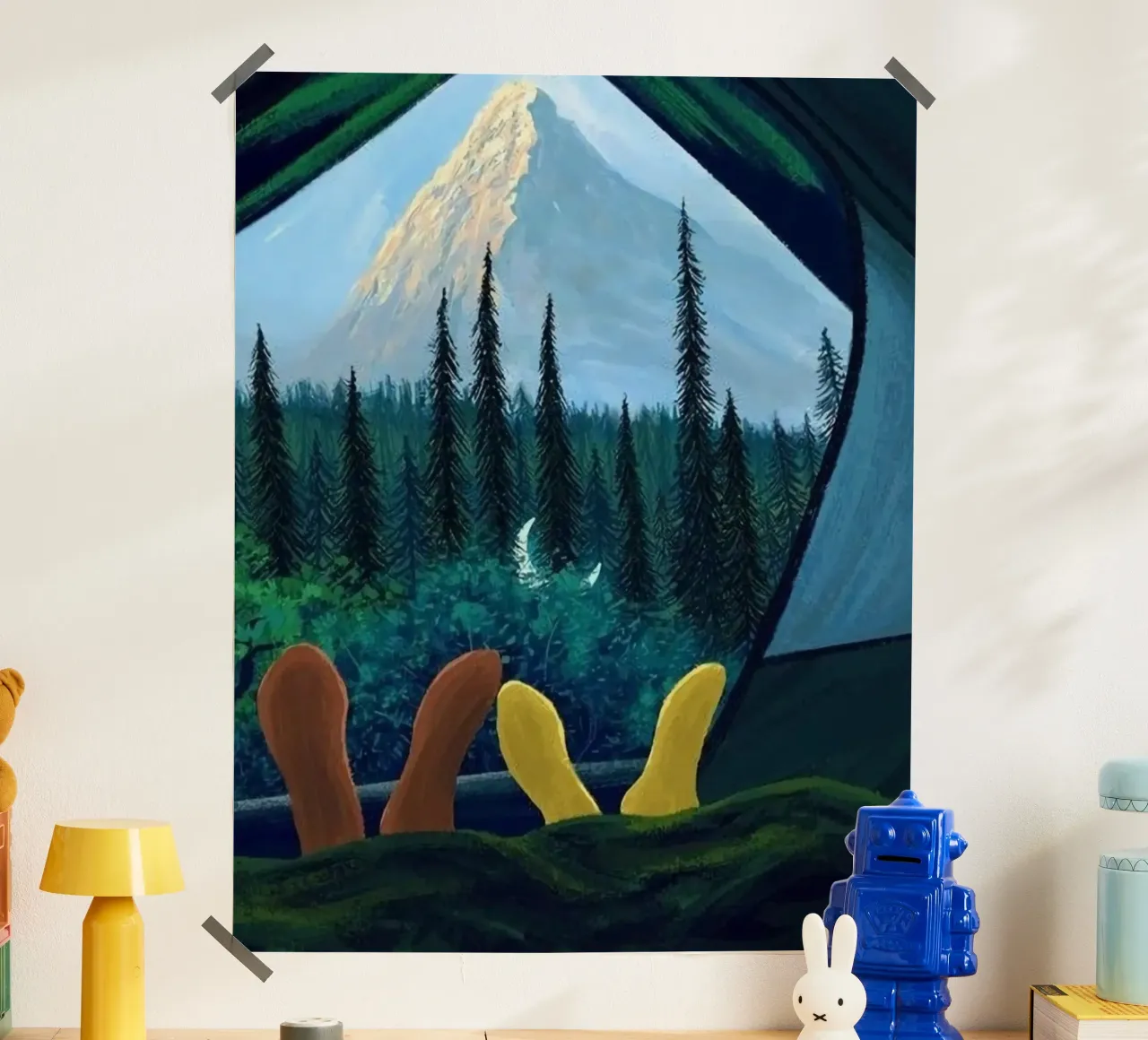 camping in peace nature poster con telaio in alluminio da mardaven