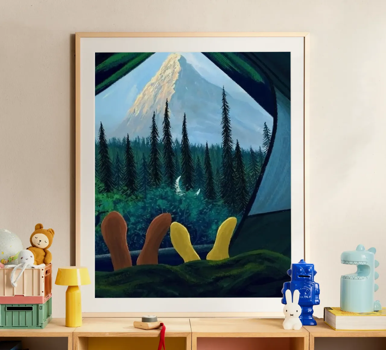 camping in peace nature poster con telaio in alluminio da mardaven