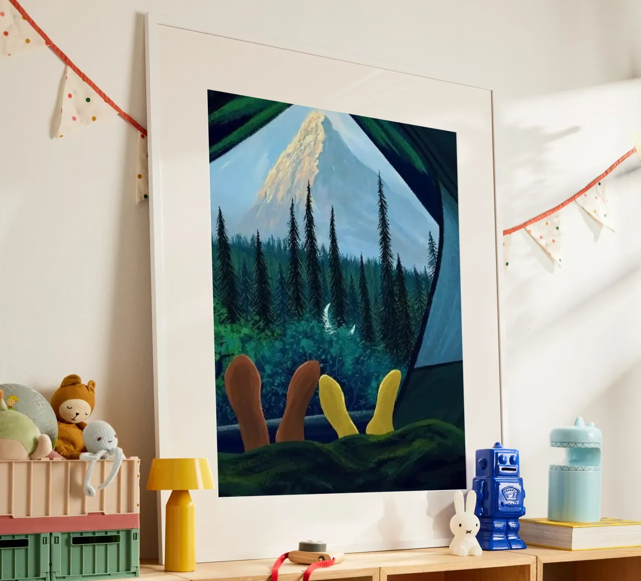 camping in peace nature poster con telaio in alluminio da mardaven
