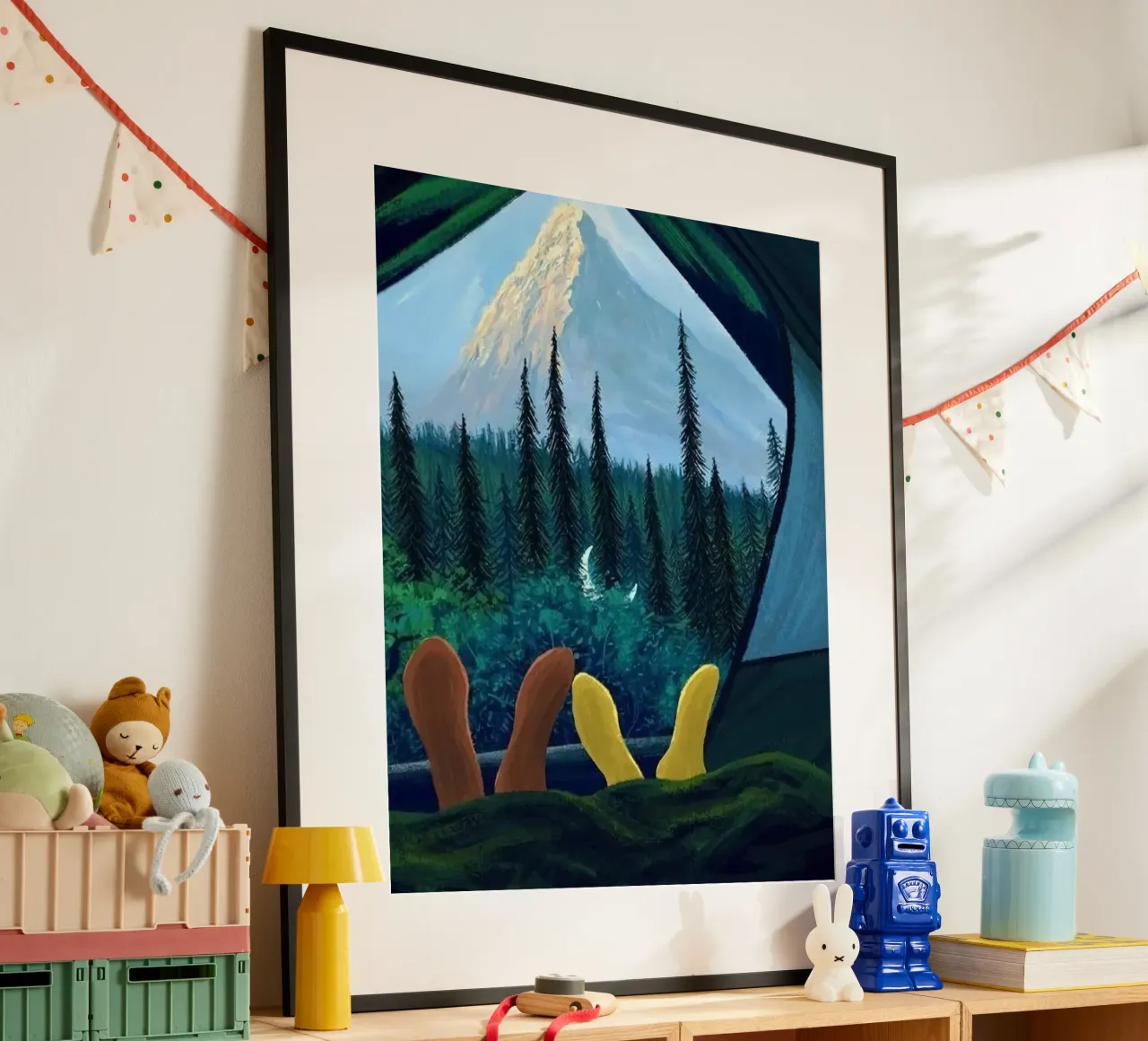 camping in peace nature poster con telaio in alluminio da mardaven