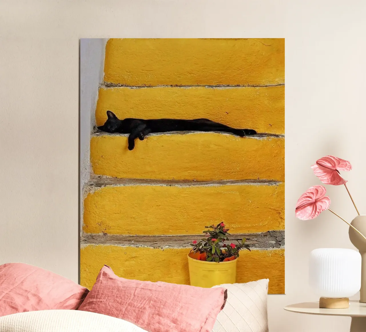 cat lie on stair poster da sophiaz