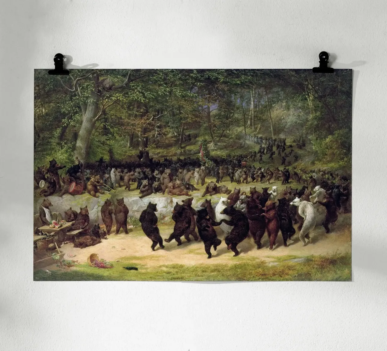 The Bear Dance 1870 poster con telaio in legno da apoloprints