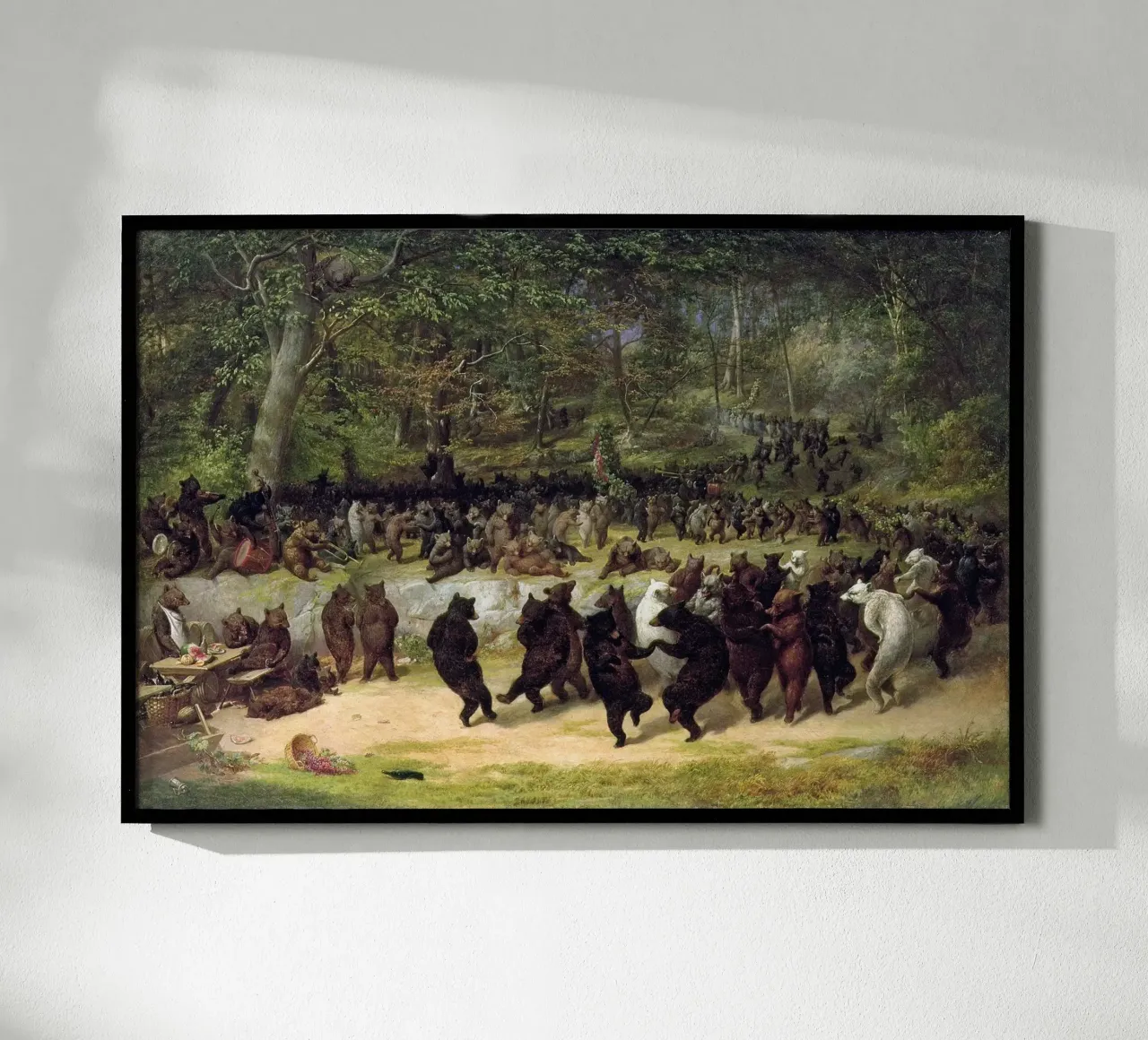 The Bear Dance 1870 poster con telaio in legno da apoloprints