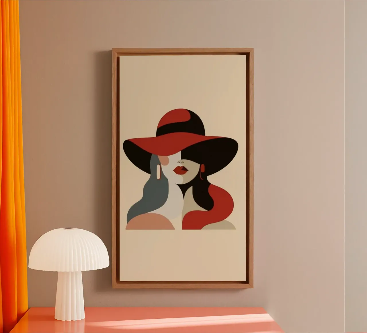 posture colorful girl tela con Cornice a cassetta da mardaven