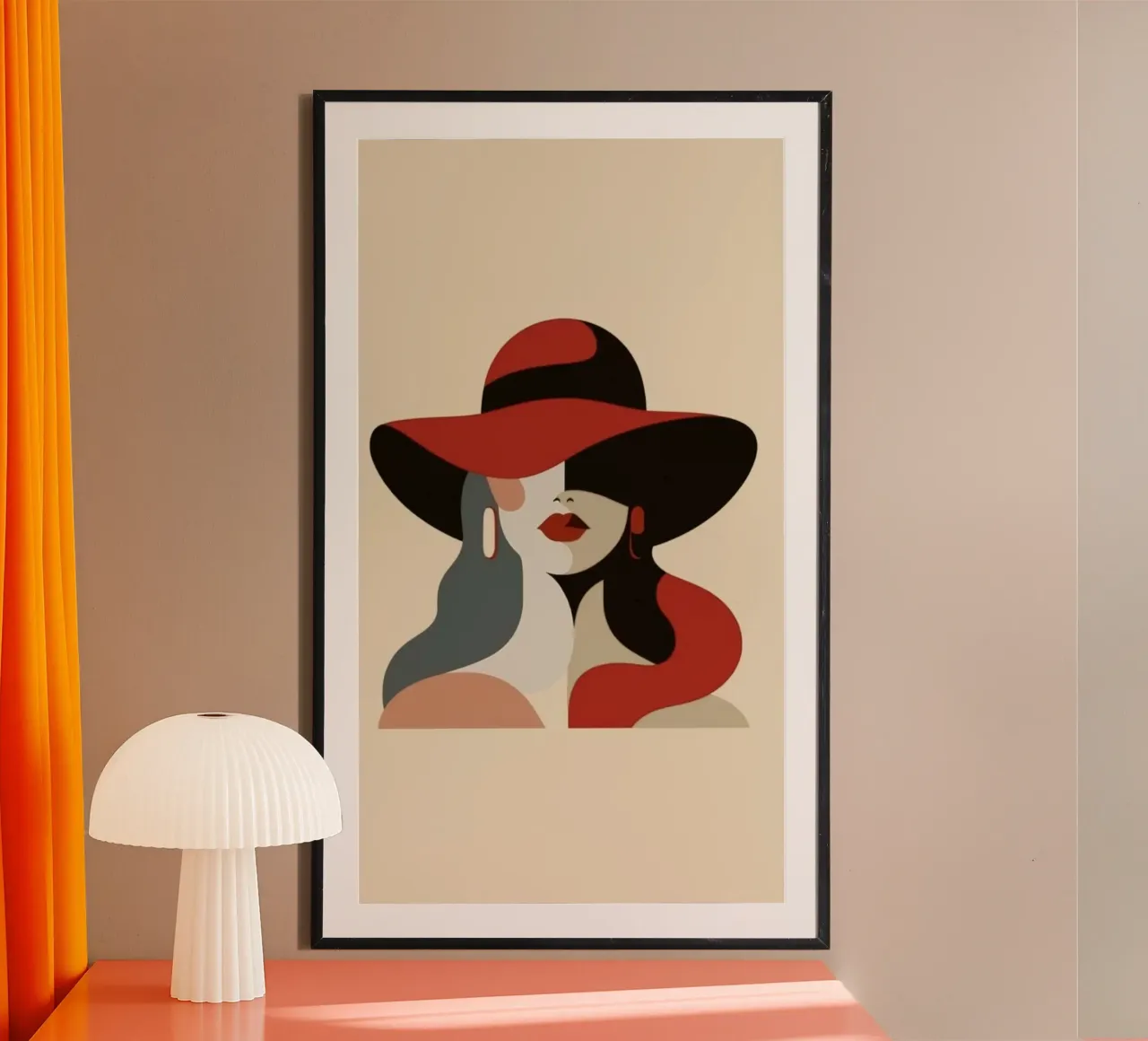 posture colorful girl poster con telaio in alluminio da mardaven