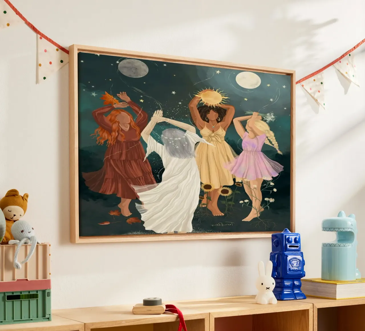 dancing in the star night tela con Cornice a cassetta da sophiaz