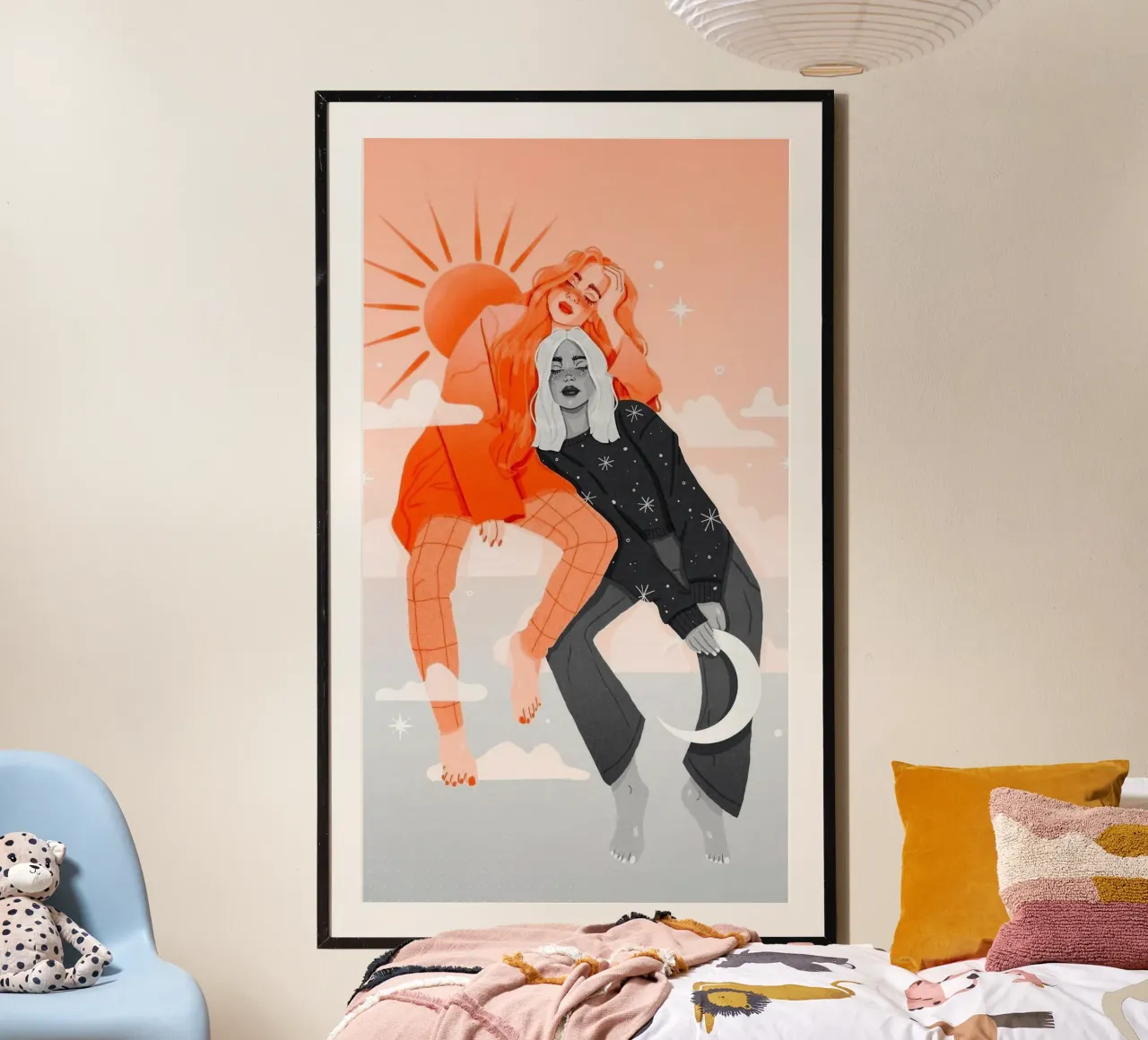 balance girl in color poster con telaio in legno da sophiaz
