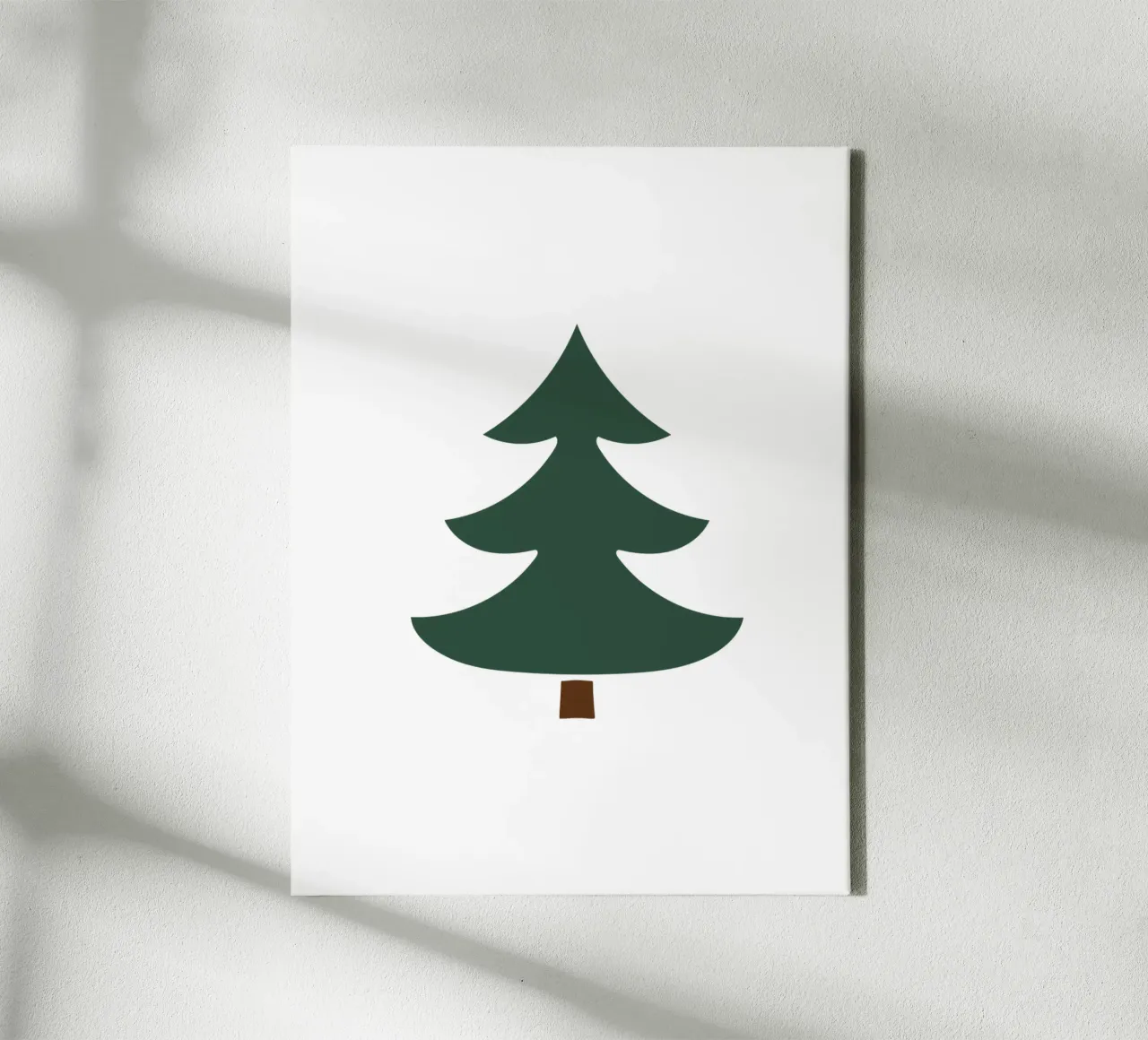 Minimal Dennenboom Groen Chique Moderne Grafische Winterse Print canvas met Baklijst van Kathrin Woo Design