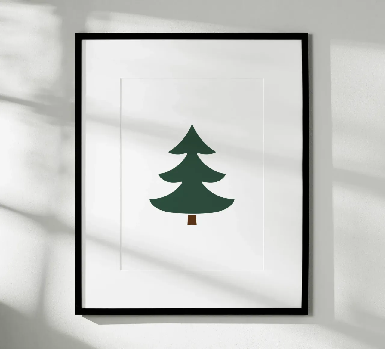 Abete minimale verde e stampa invernale grafica moderna e chic poster da Kathrin Woo Design