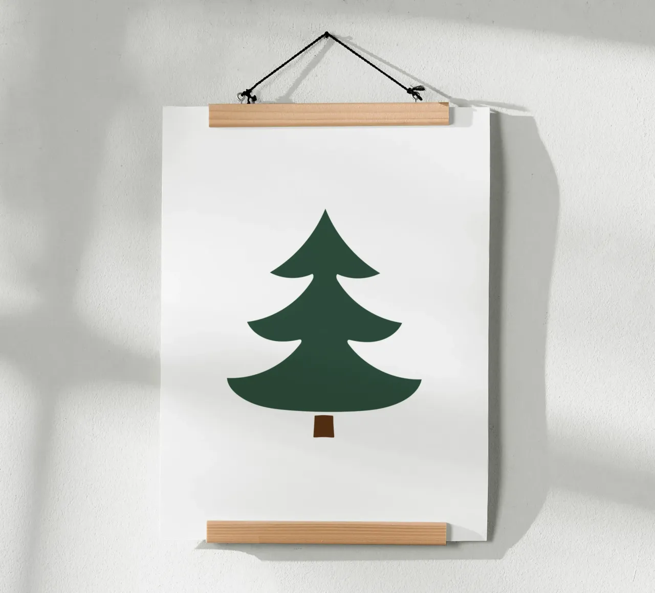 Abete minimale verde e stampa invernale grafica moderna e chic poster da Kathrin Woo Design