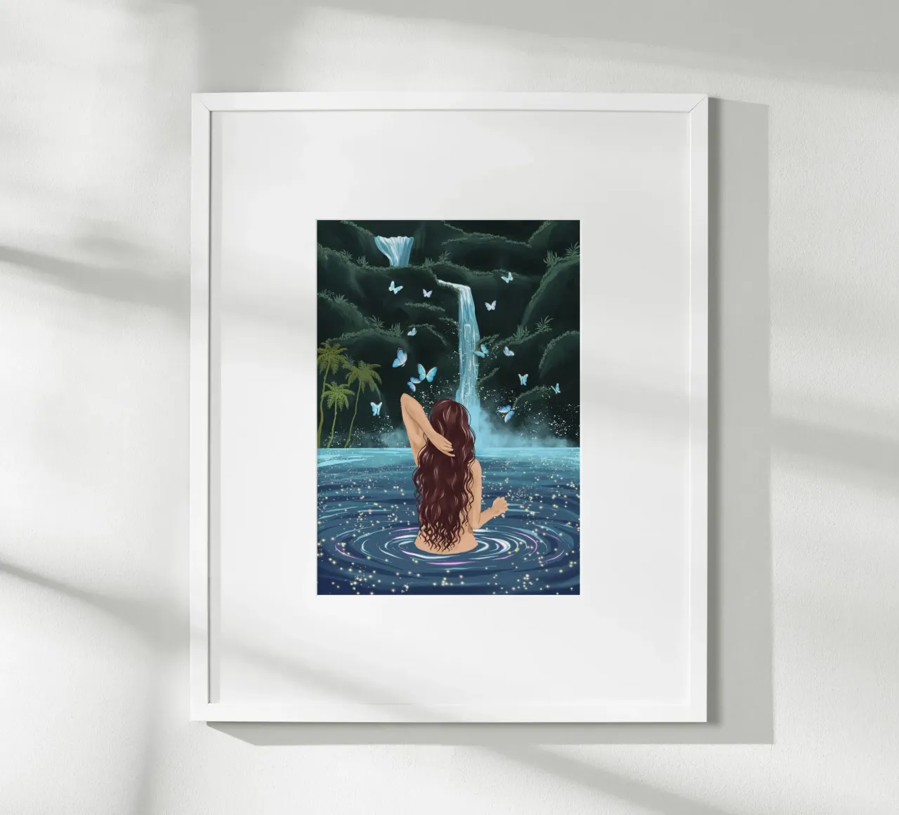 girl shower in waterfall poster da sophiaz