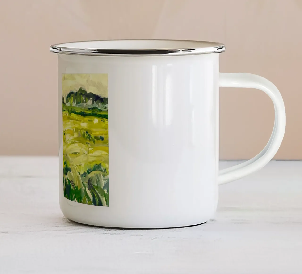 Green Field tazza in smalto da mip of map