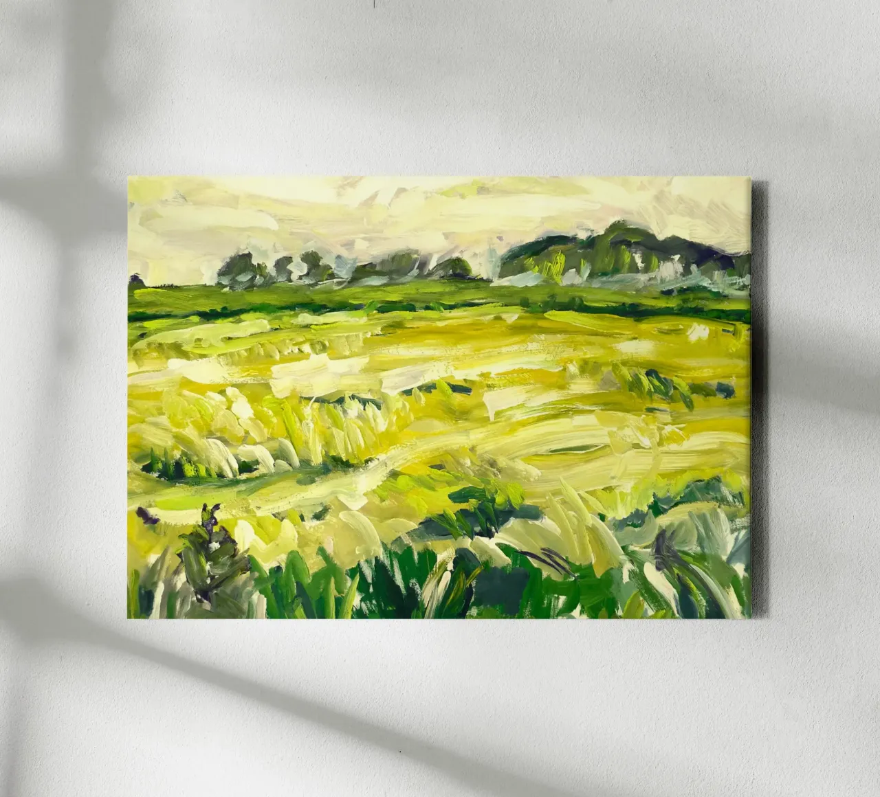 Green Field canvas met Baklijst van mip of map