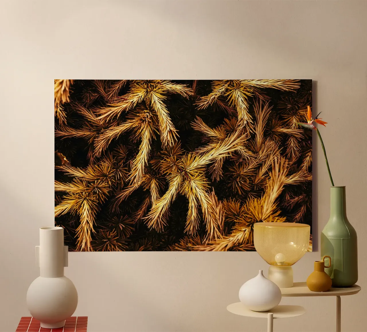 Dry leaves tela con Cornice a cassetta da mip of map