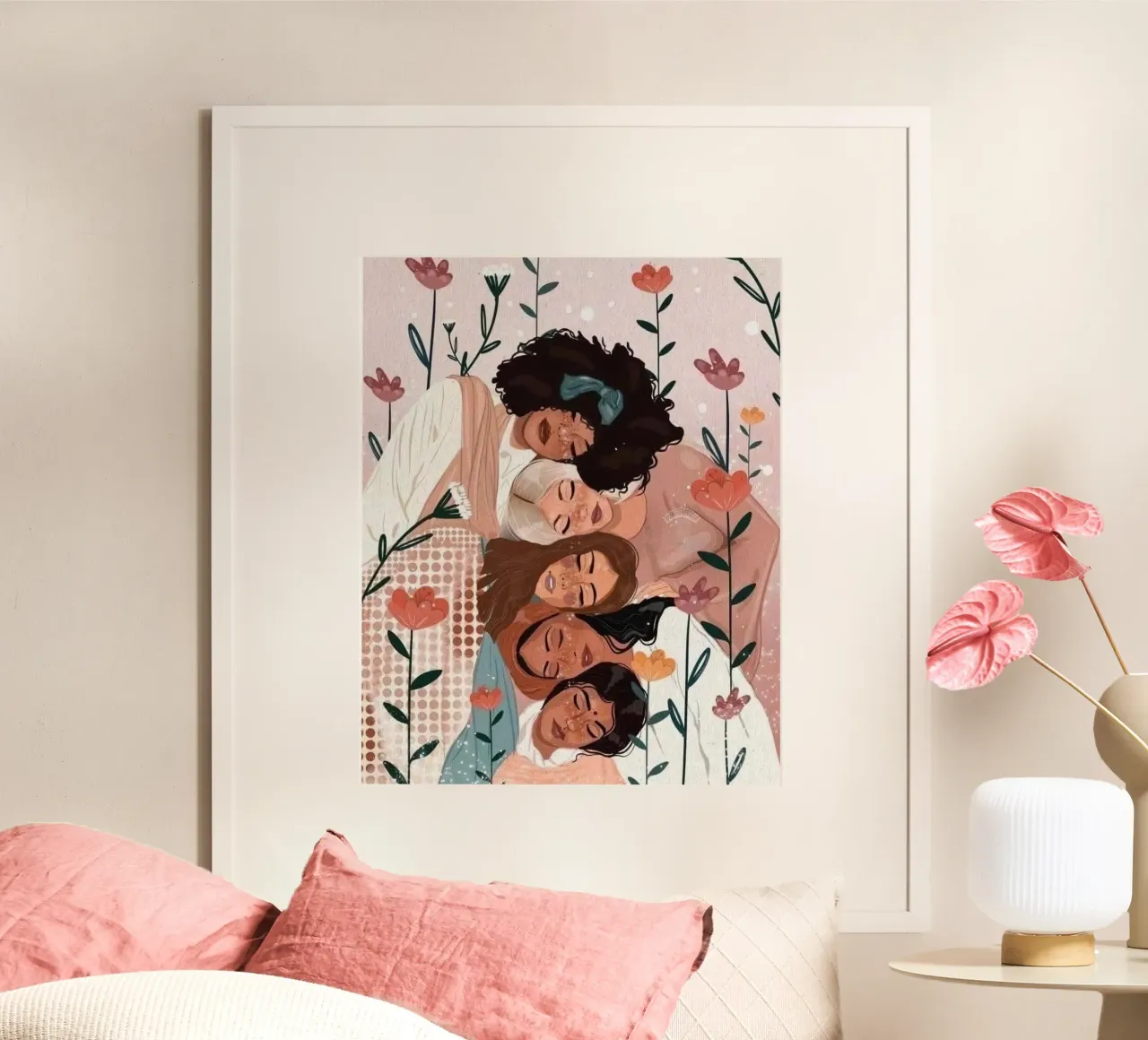 girl group in garden poster da mardaven