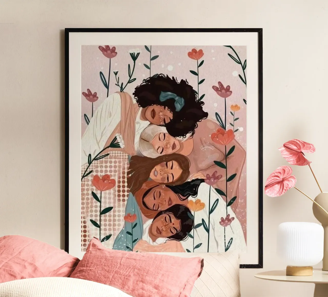 girl group in garden poster da mardaven