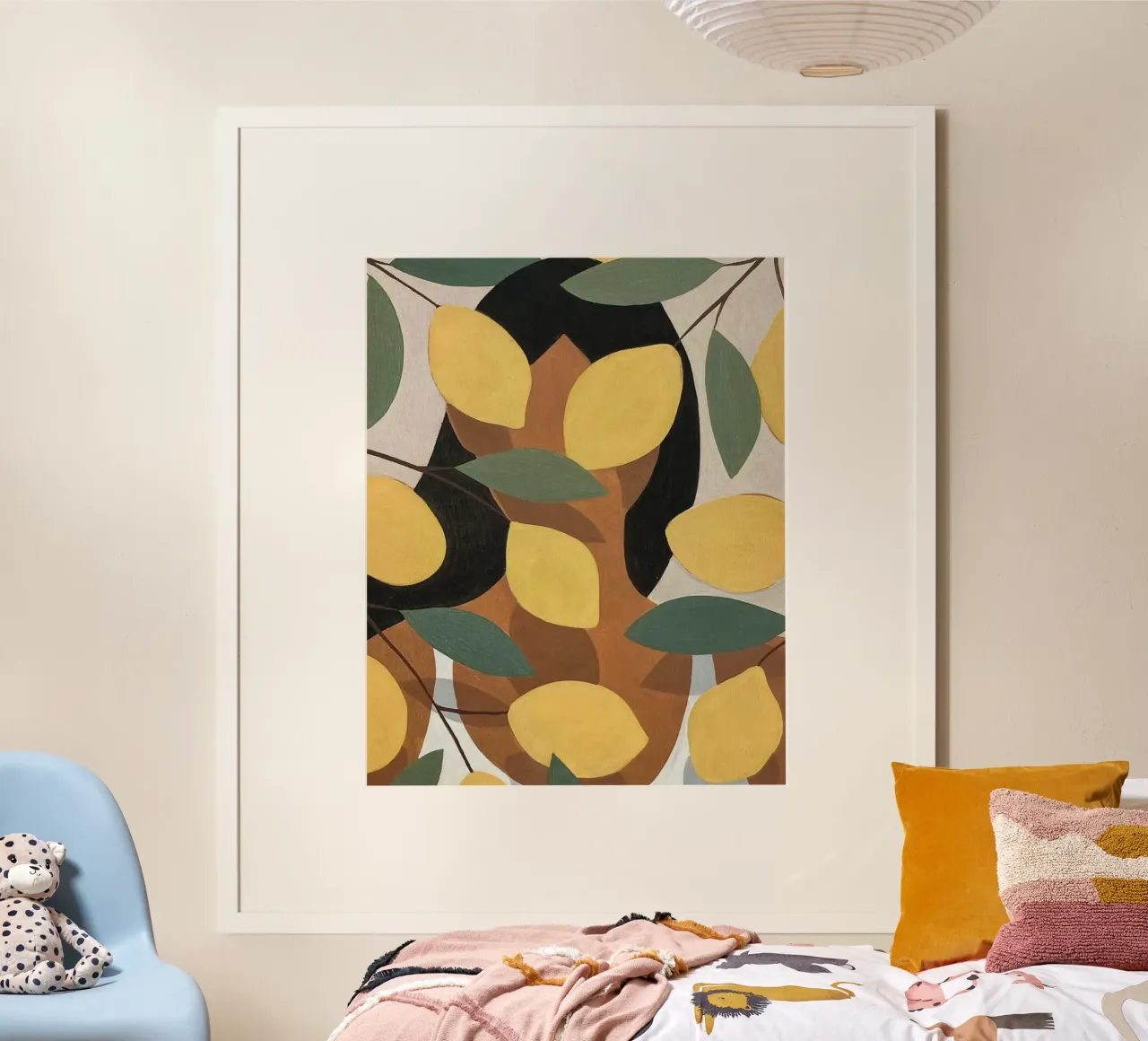 girl in leaf colorful poster con telaio in plastica da sophiaz