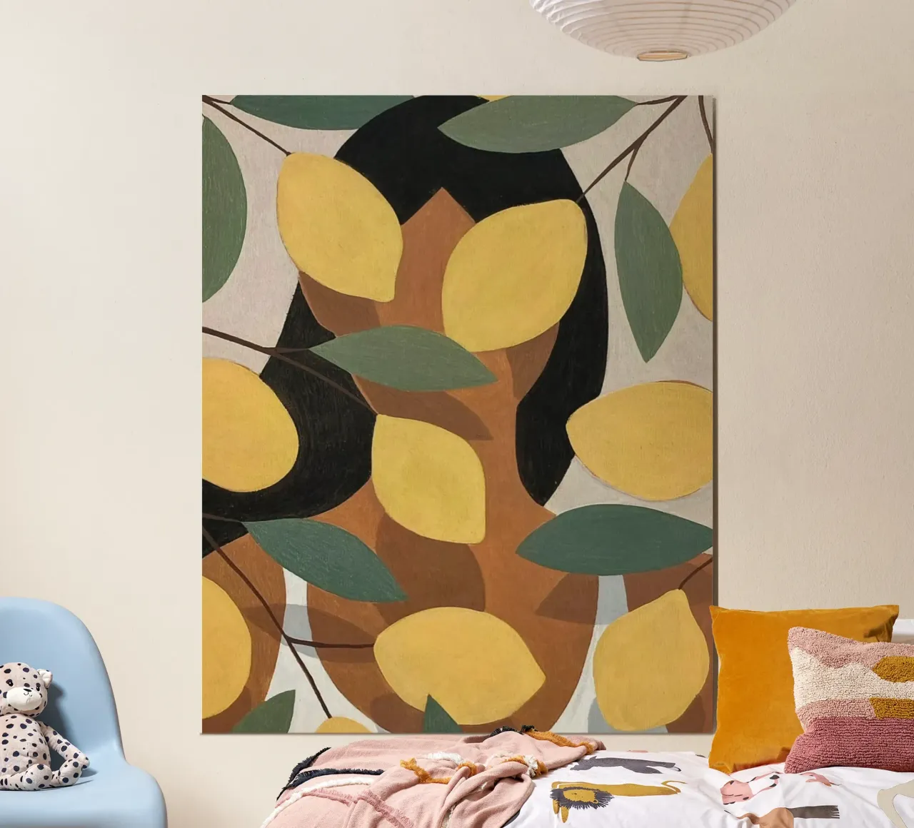 girl in leaf colorful poster con telaio in plastica da sophiaz