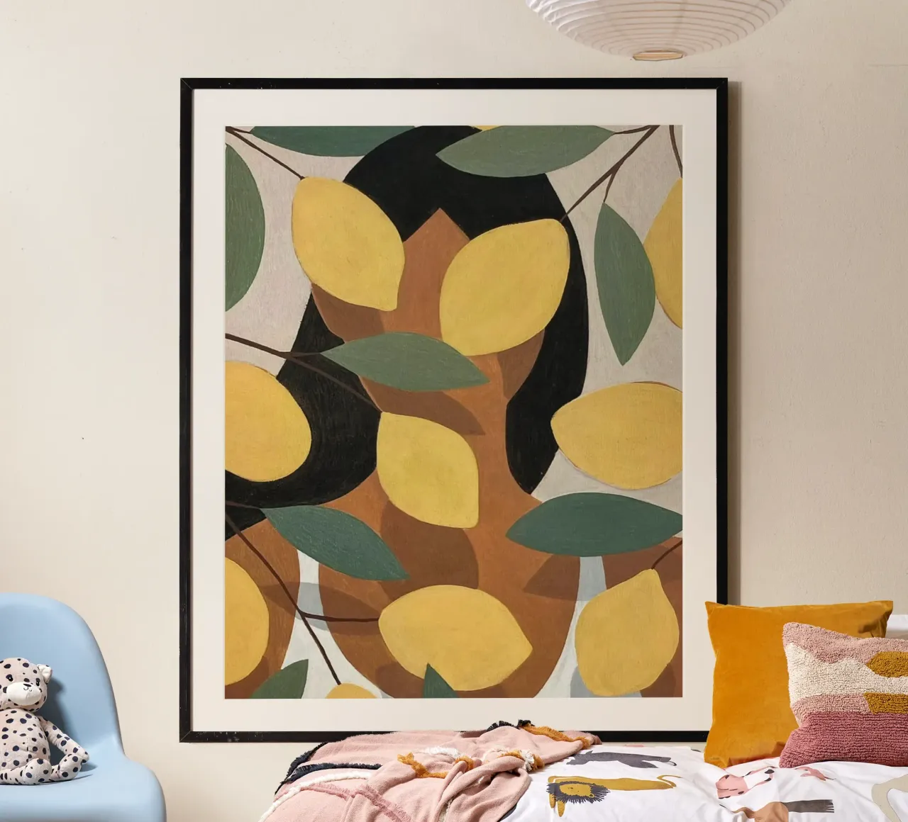 girl in leaf colorful poster con telaio in plastica da sophiaz