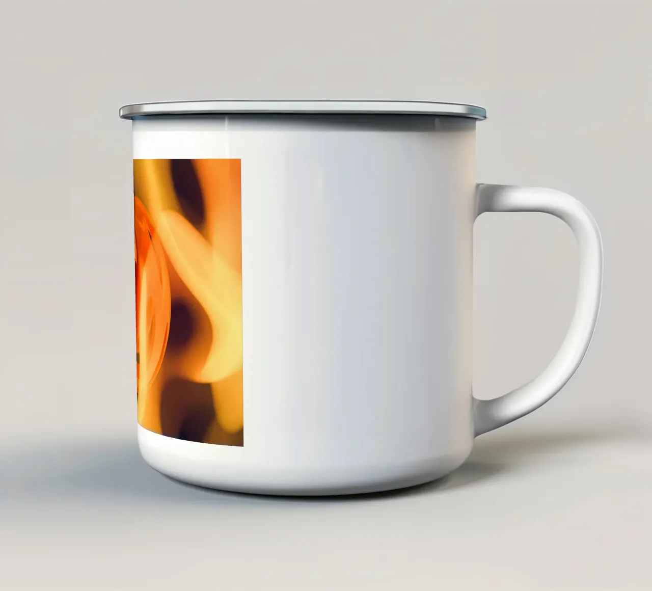 Orange sphere tazza in smalto da mip of map