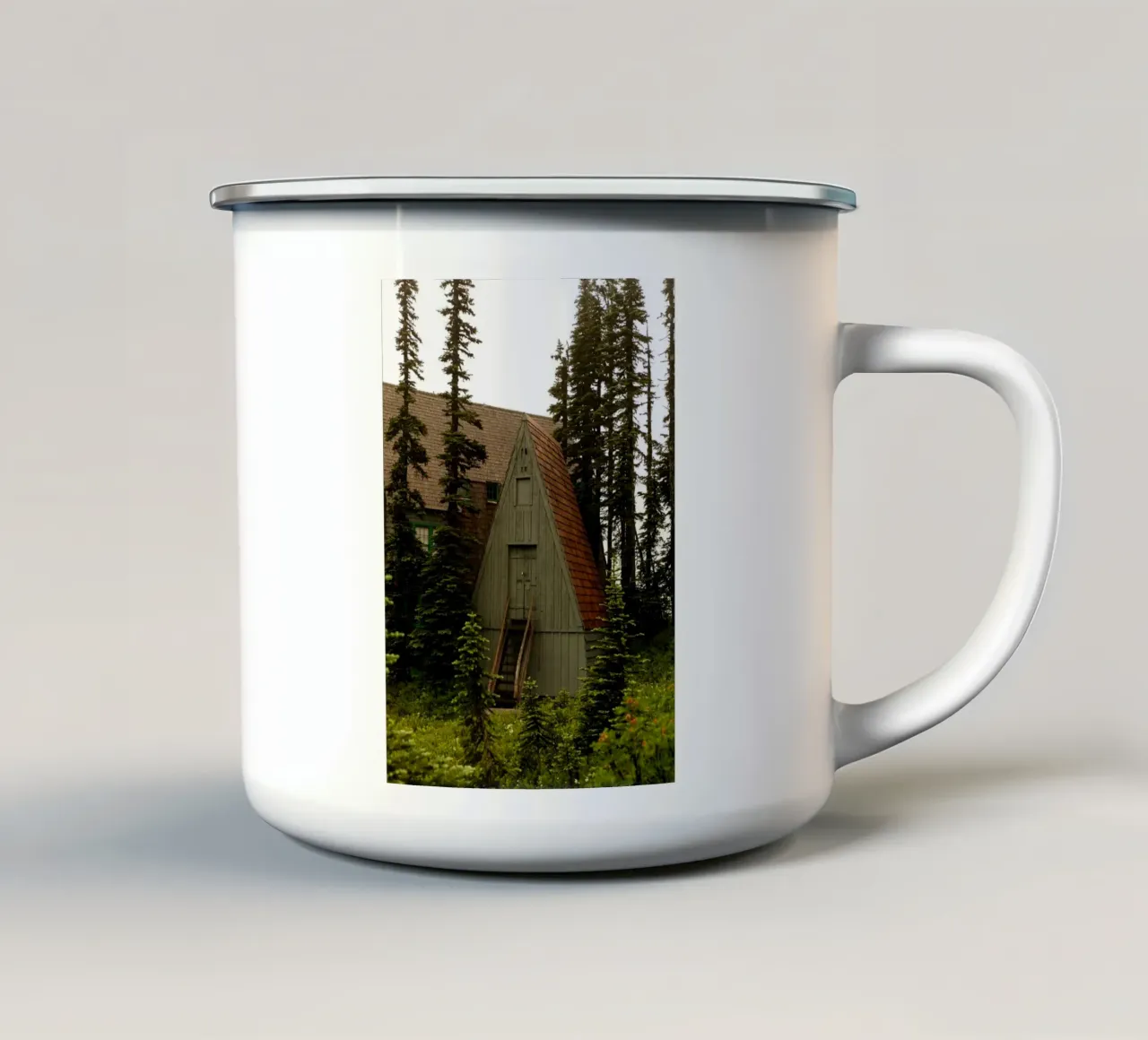 Little house in the green forest tazza in smalto da mip of map