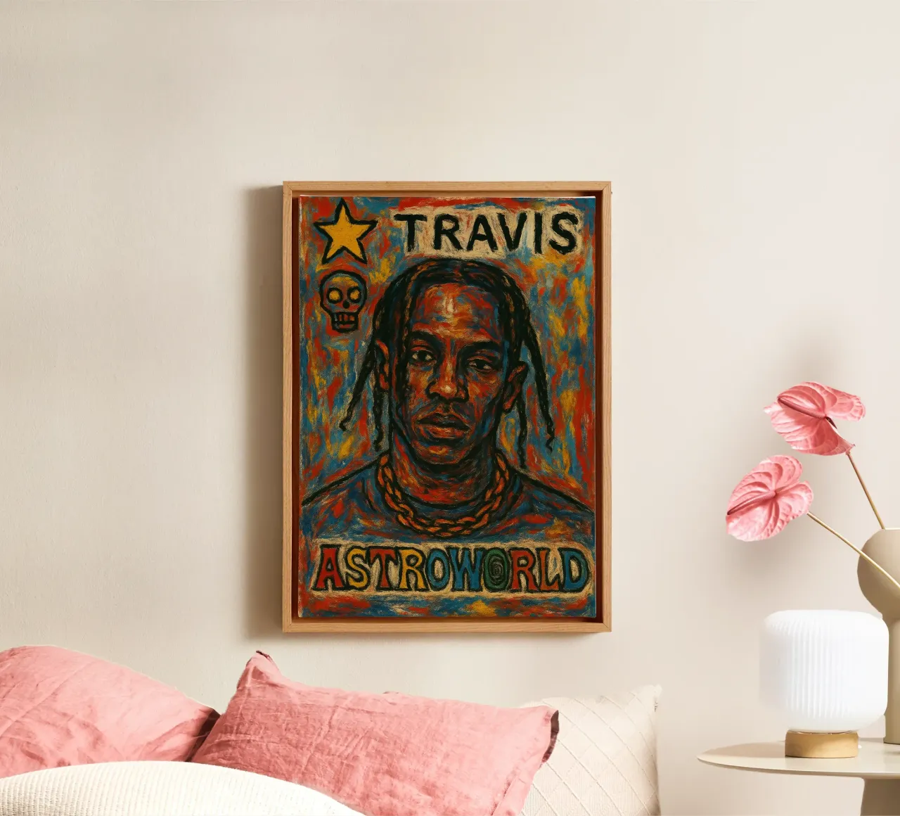 Poster Astroworld - Travis Scott tela con Cornice a cassetta da alexandrealbumreview