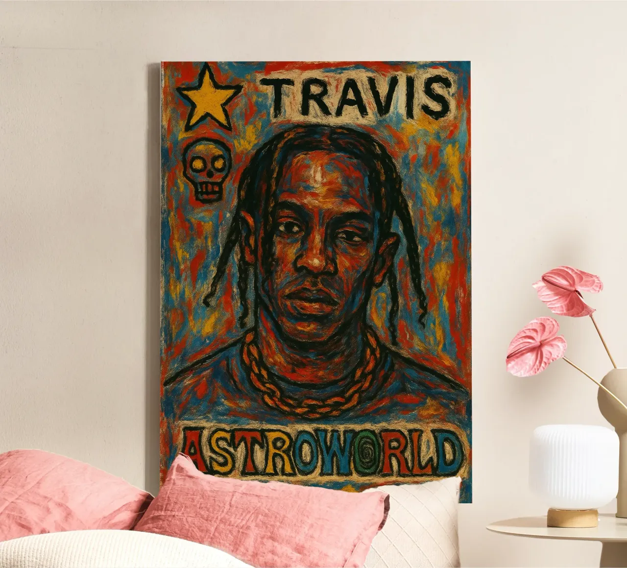 Poster Astroworld - Travis Scott tela con Cornice a cassetta da alexandrealbumreview