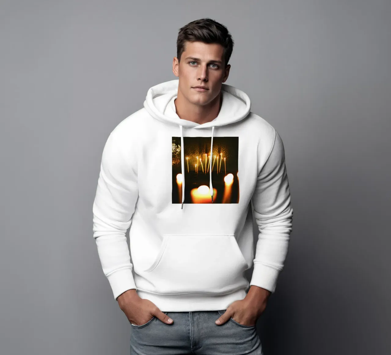 The flickering candles felpa con cappuccio da mip of map