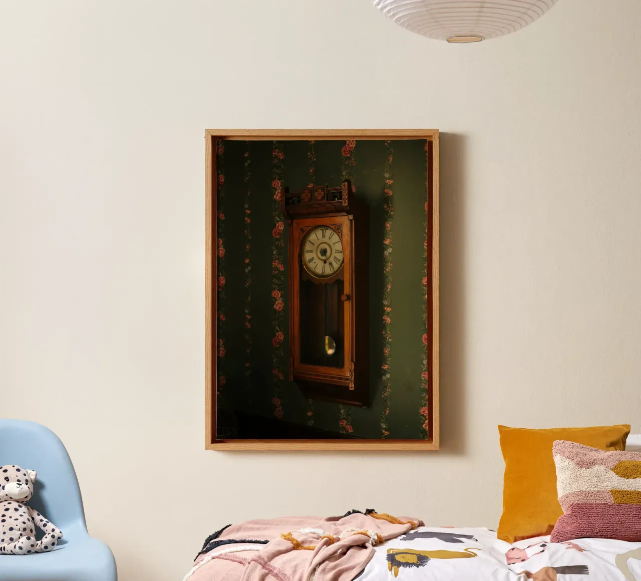 The antique clock tela con Cornice a cassetta da mip of map