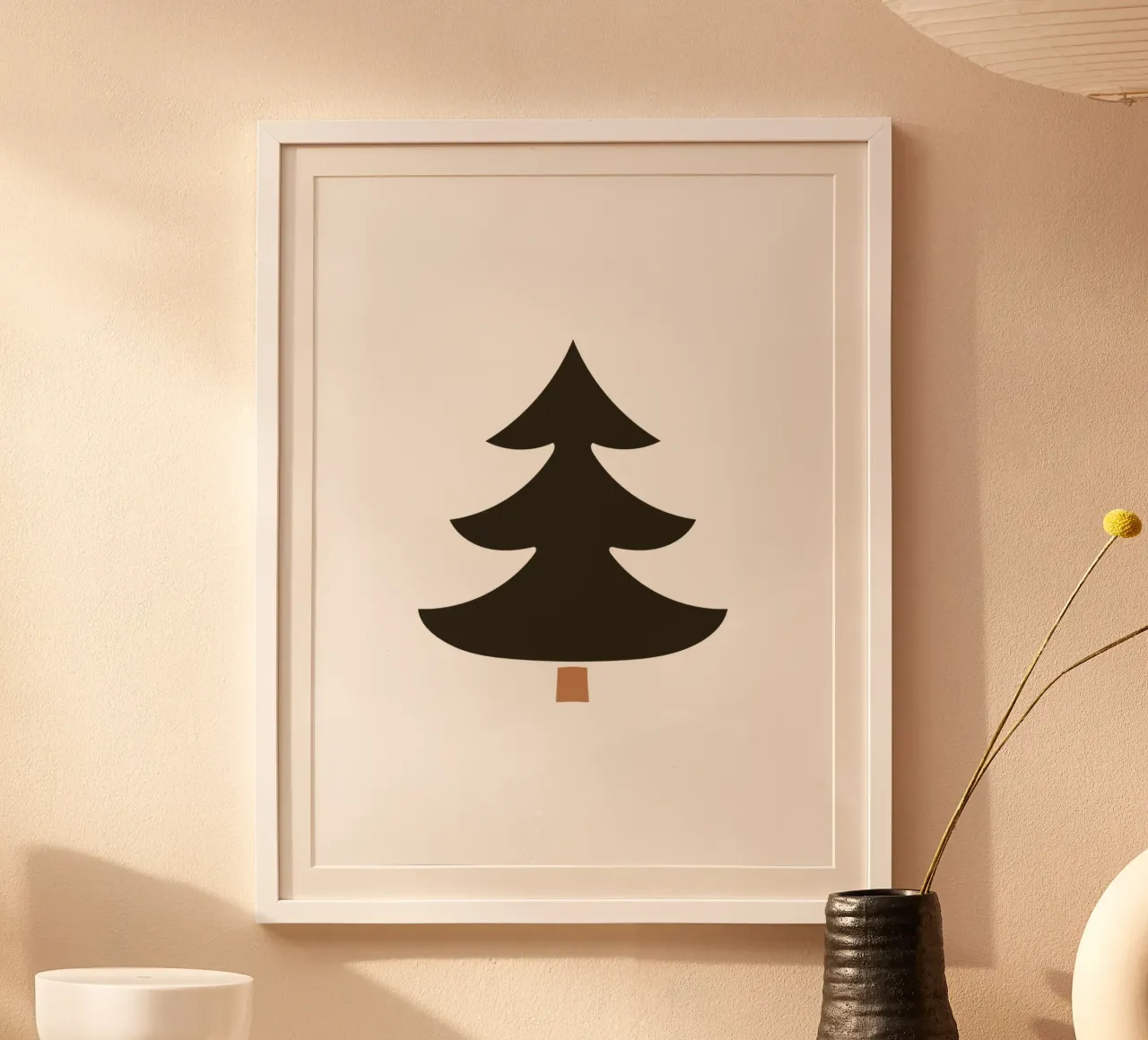 Minimal Fir Tree Brown | Chic Modern Graphic Wintery Print poster de Kathrin Woo Design