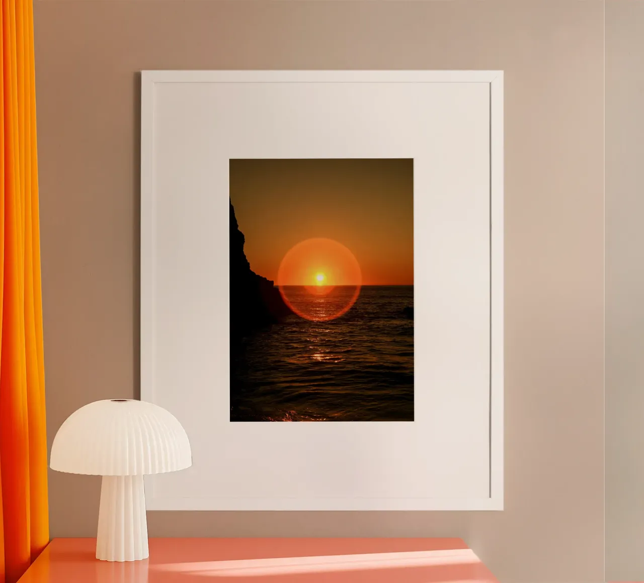 Golden sunset on the sea poster da mip of map