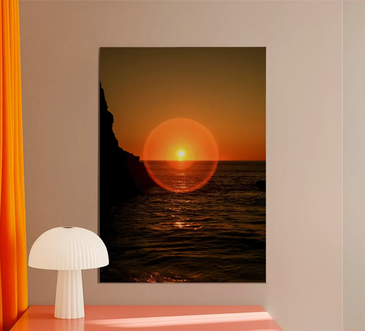 Golden sunset on the sea poster da mip of map