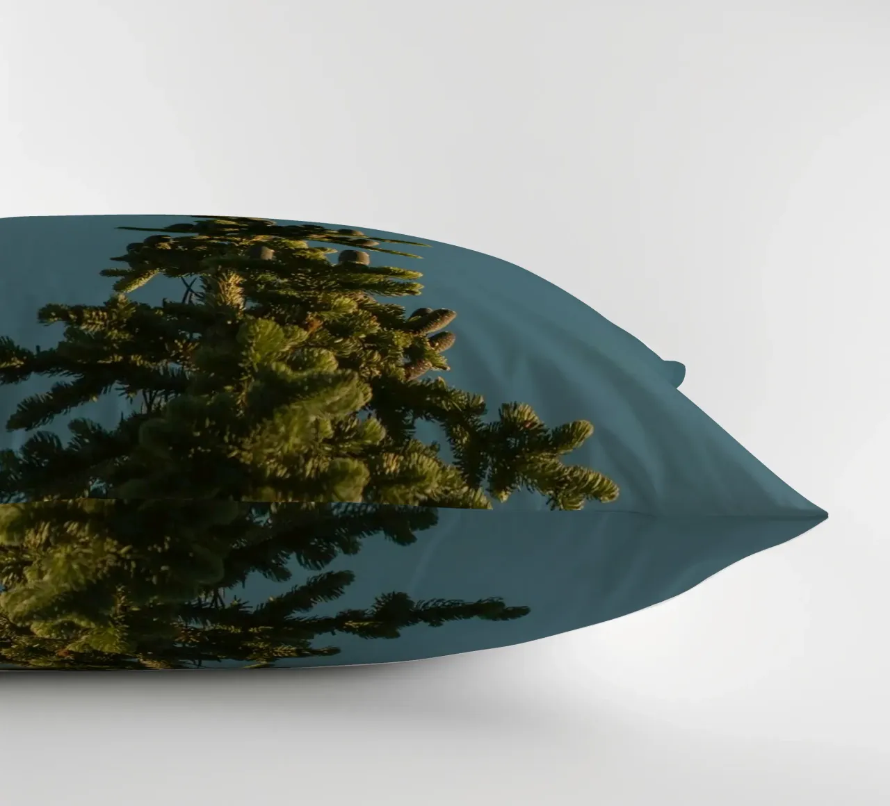 Little bird perched on the pine tree cuscino da mip of map