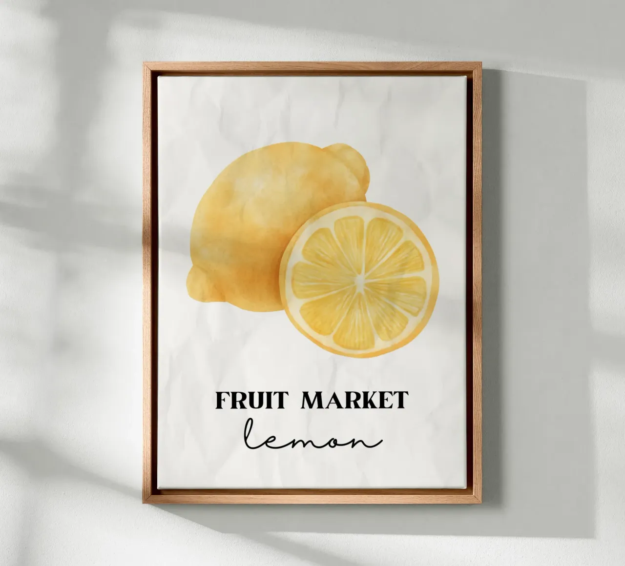 Lemon canvas with Floater frame by PinkCandyWalls