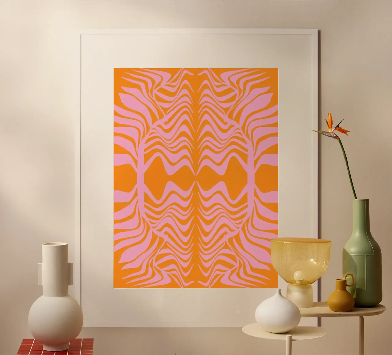 Palma a specchio poster con telaio in legno da Little Dean