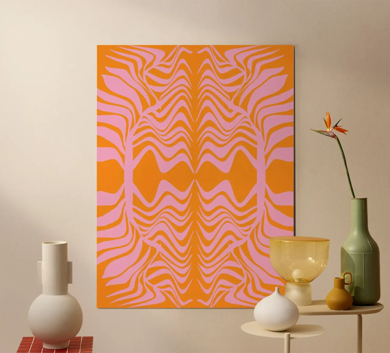 Palma a specchio poster con telaio in legno da Little Dean