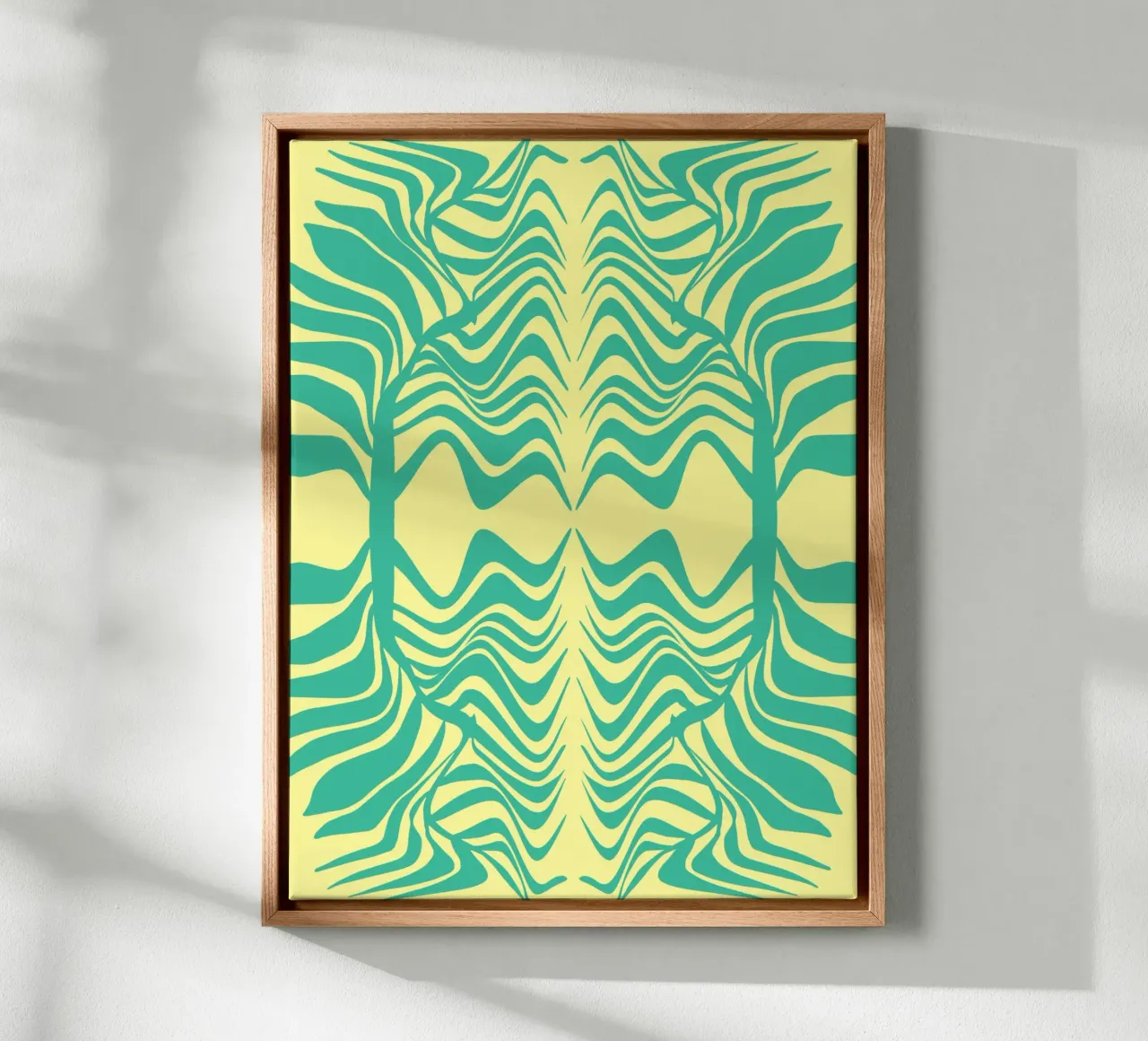 Spiegelpalm 02 canvas met Baklijst van Little Dean