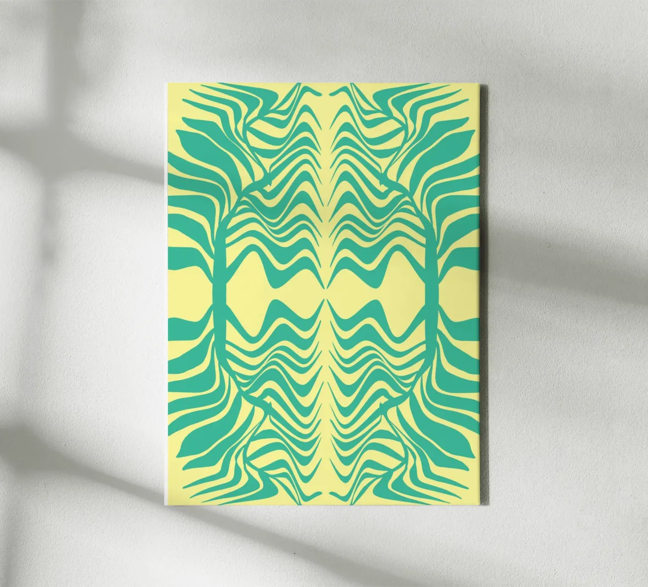 Spiegelpalm 02 canvas met Baklijst van Little Dean